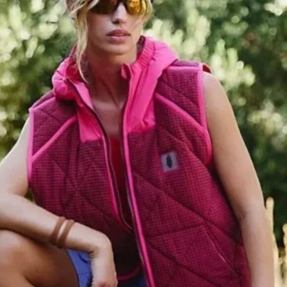 NWT Free People FP Movement Recreation Reversible Fleece Puffer Vest $188 - Picture 7 of 16